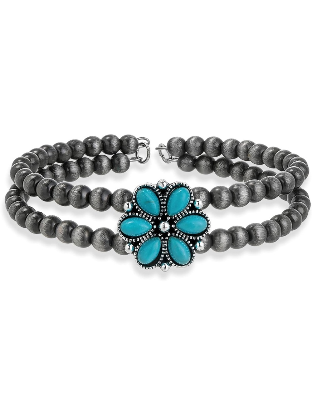 Navajo Pearl Turquoise Flower Bracelet